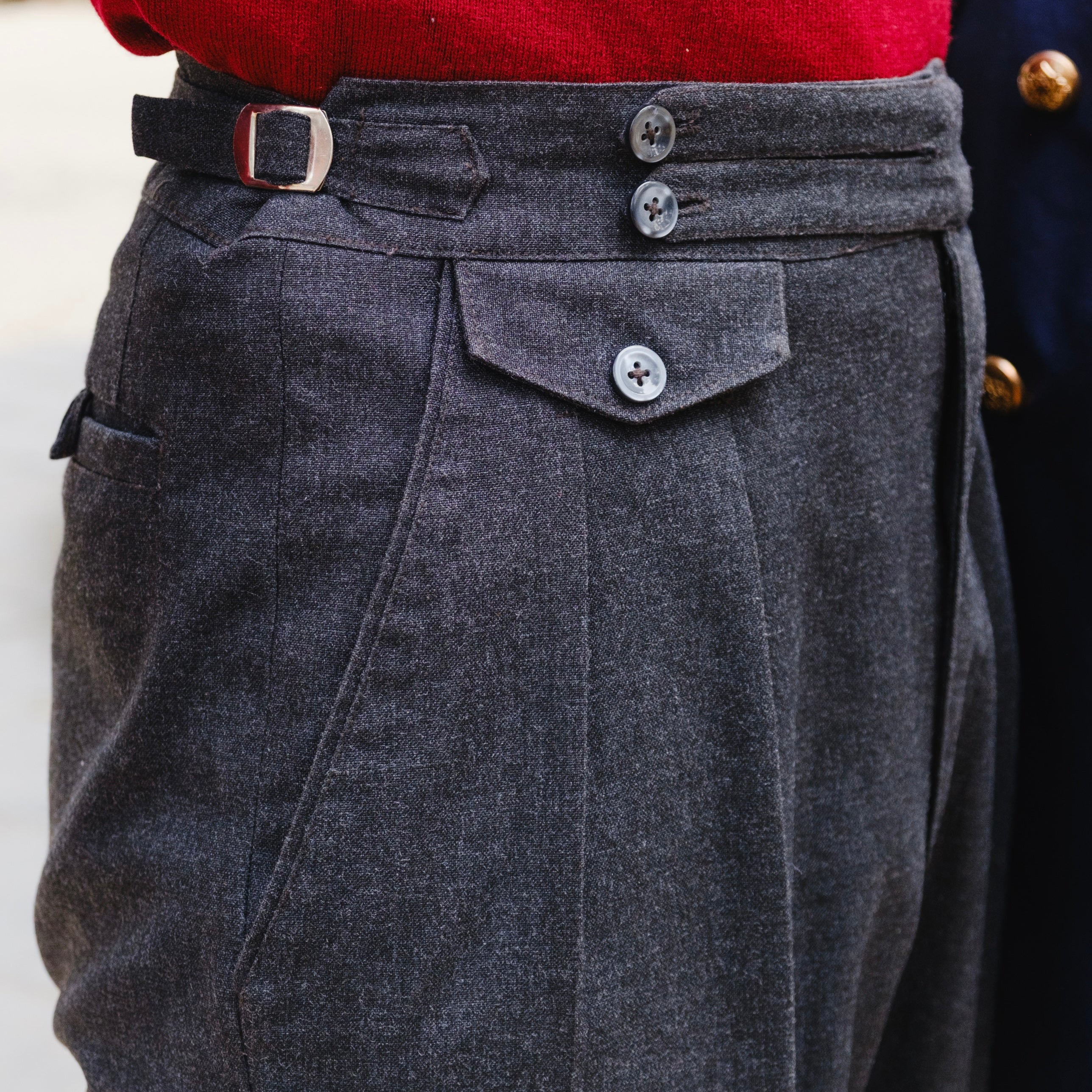 CHARCOAL GREY WOOLEN GURKHA PANTS