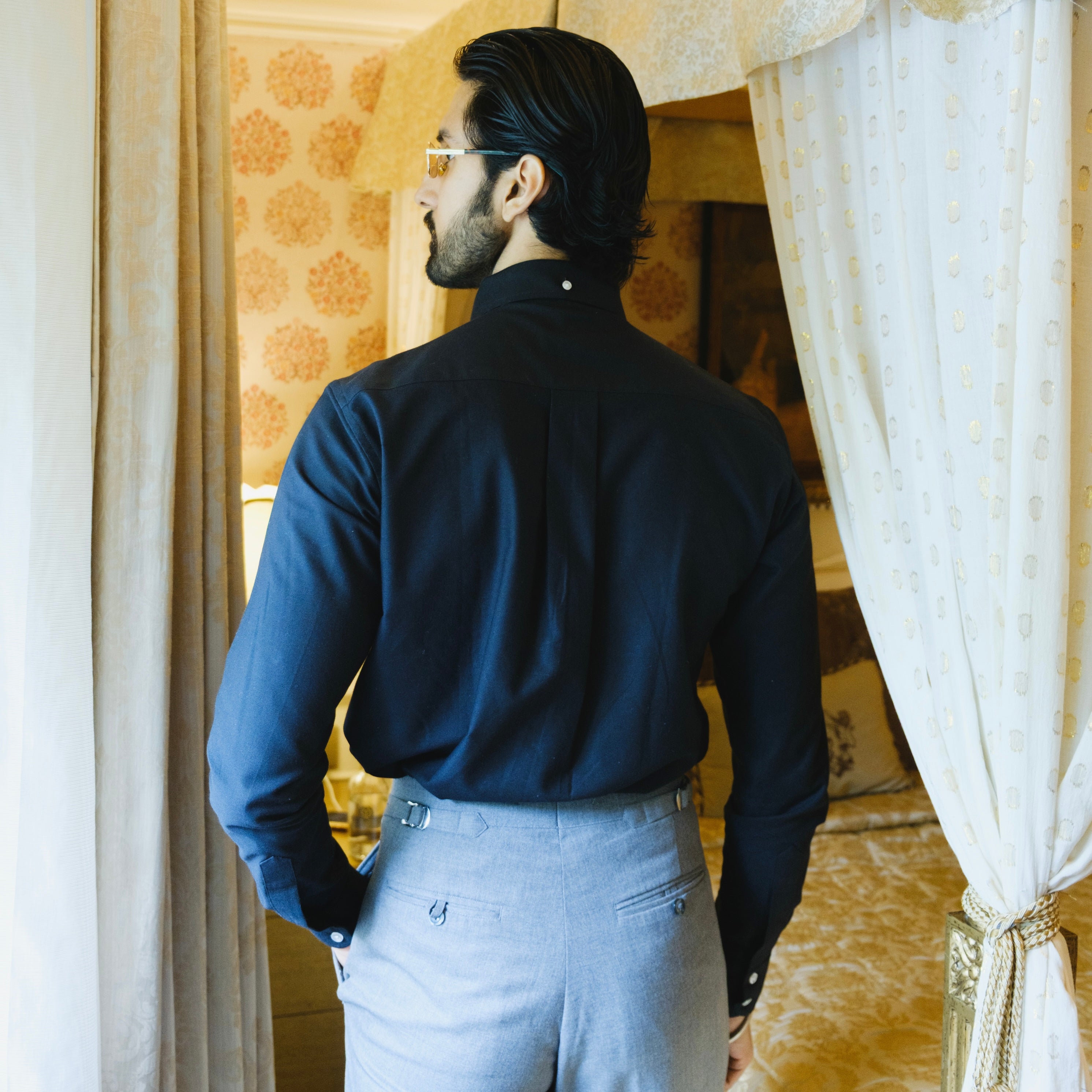 BORMIO BLACK OXFORD BUTTON-DOWN SHIRT