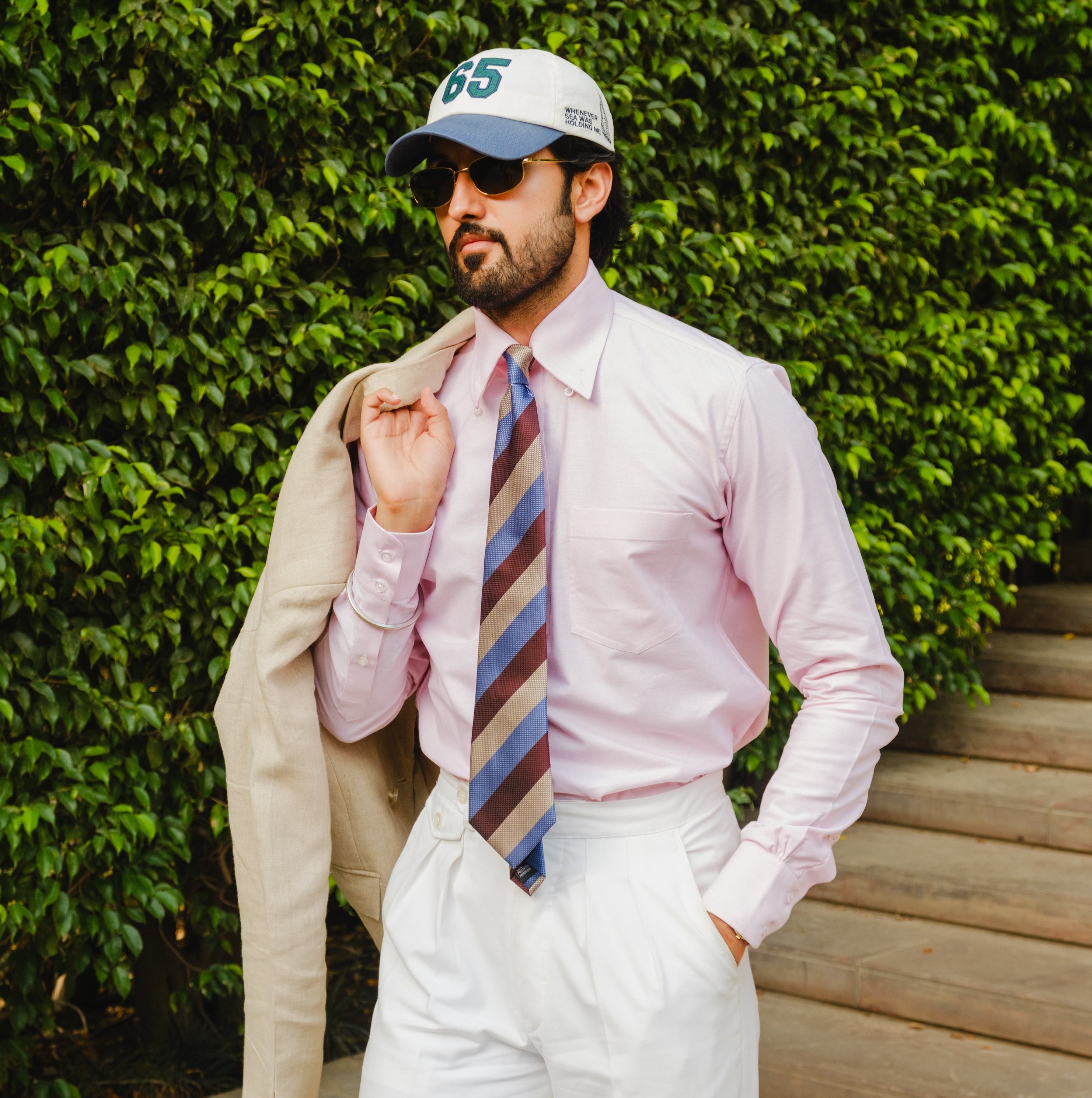 BERGAMO LIGHT PINK OXFORD BUTTON-DOWN POLO SHIRT