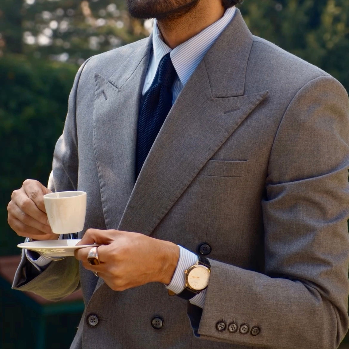 GREY DOUBLE BREASTED 160 's  SUIT