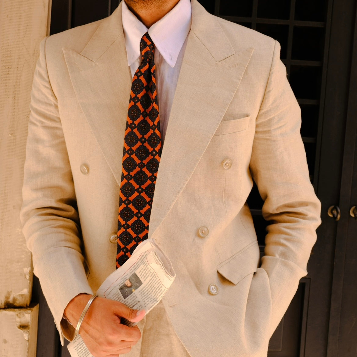 SAND LINEN DOUBLE BREASTED SUIT