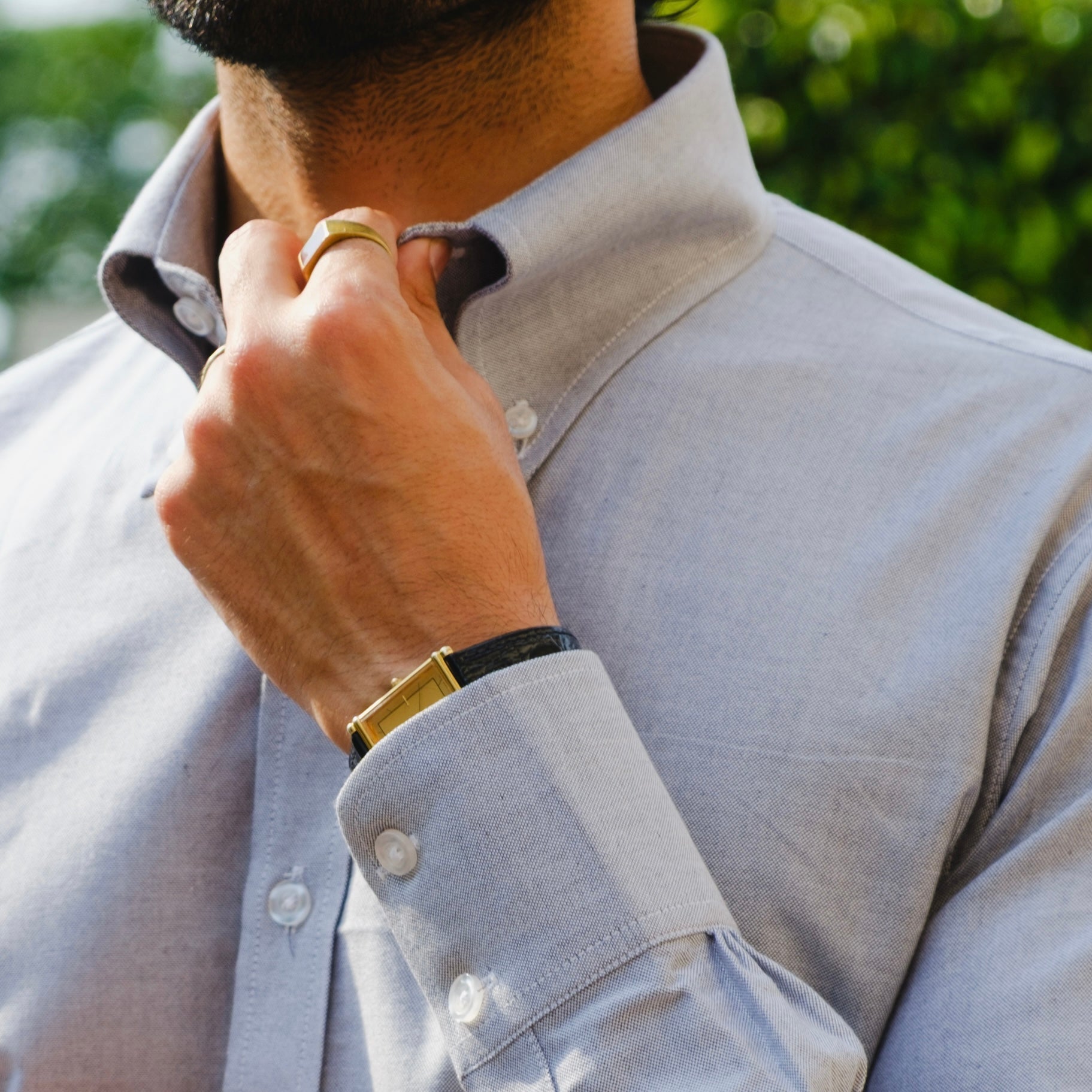 THE IVY GREY OXFORD BUTTON-DOWN