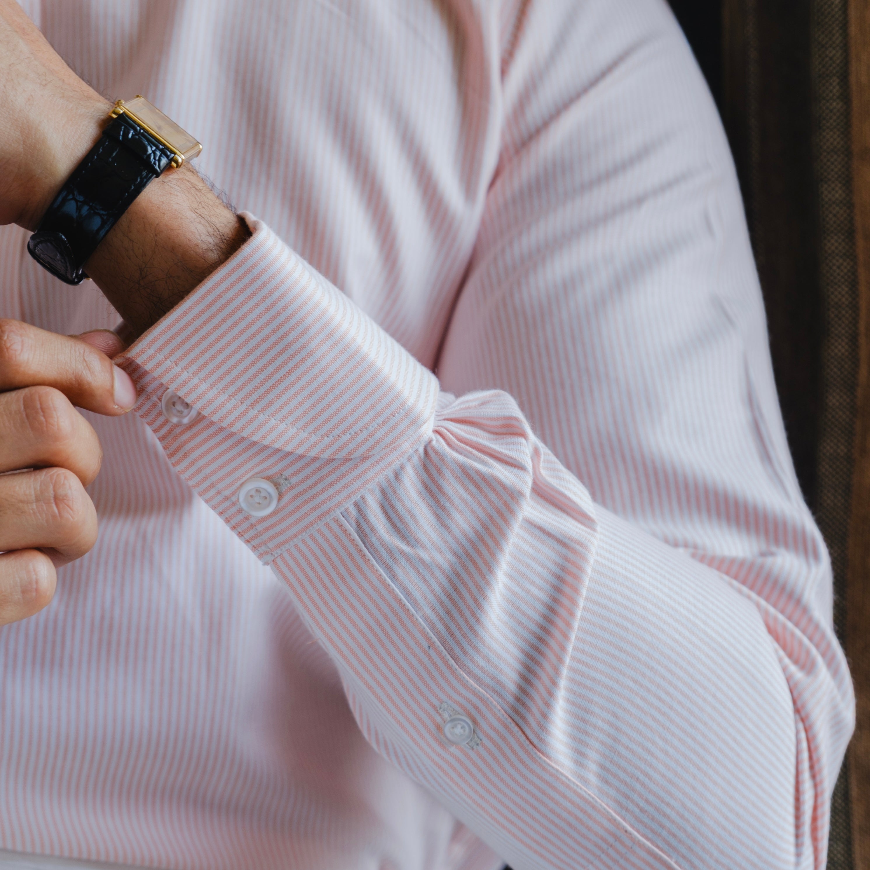 SANREMO PINSTRIPE NEAPOLITAN CUFF SHIRT