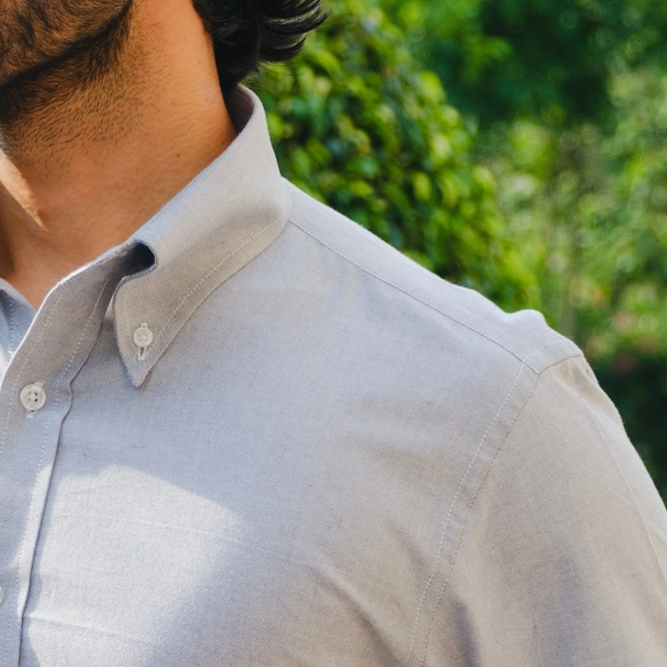 THE IVY GREY OXFORD BUTTON-DOWN