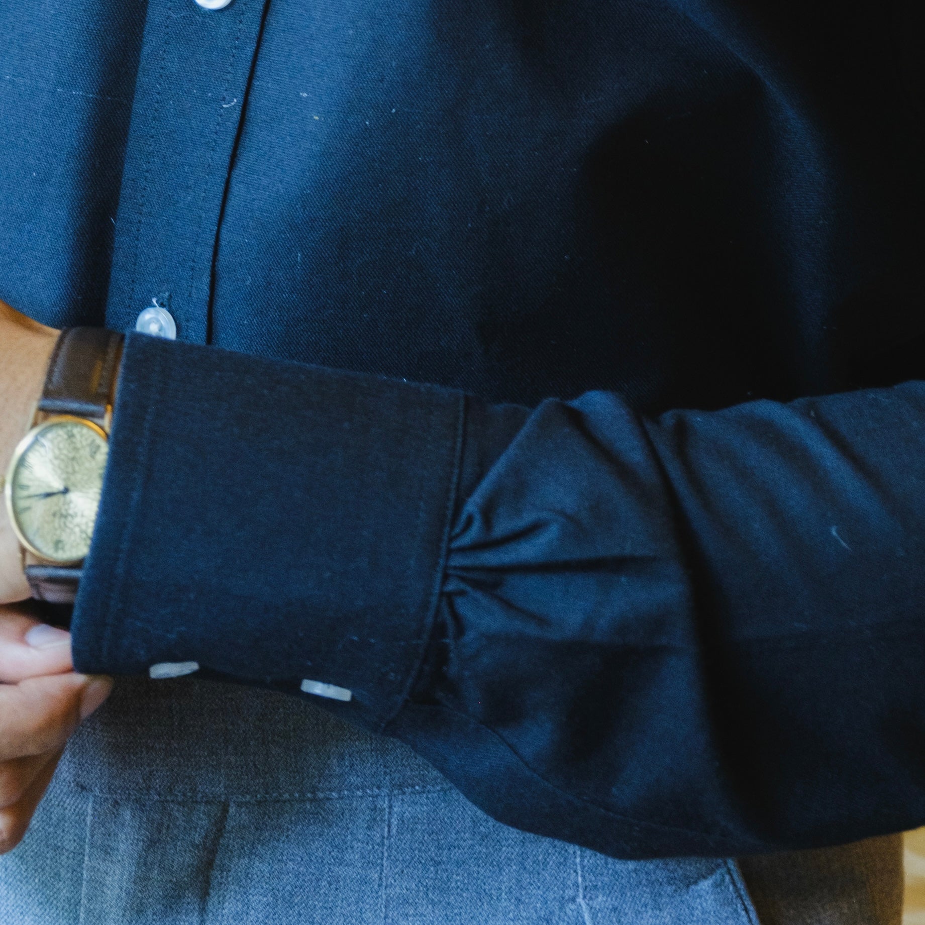 BORMIO BLACK OXFORD BUTTON-DOWN SHIRT