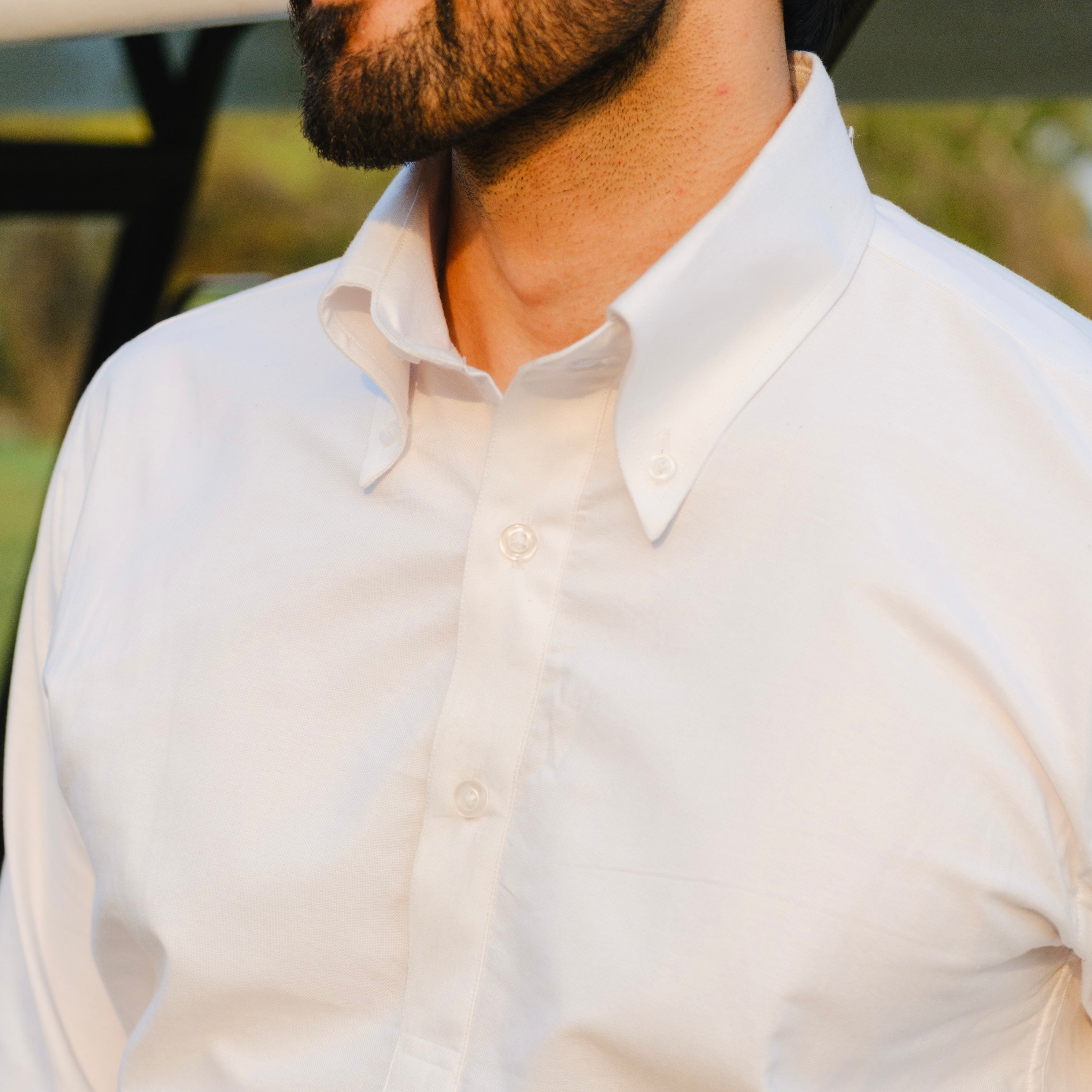 SAVOIA WHITE POLO BUTTON DOWN SHIRT