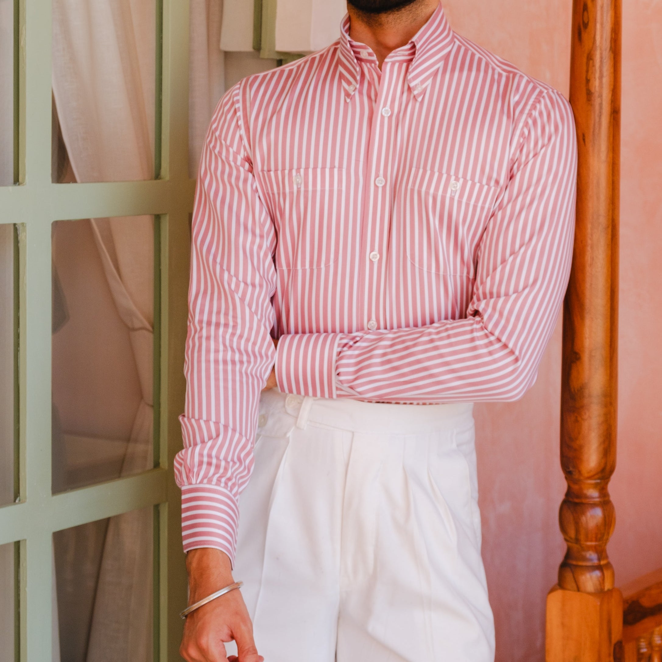 STILARO STRIPED BUTTON DOWN SHIRT