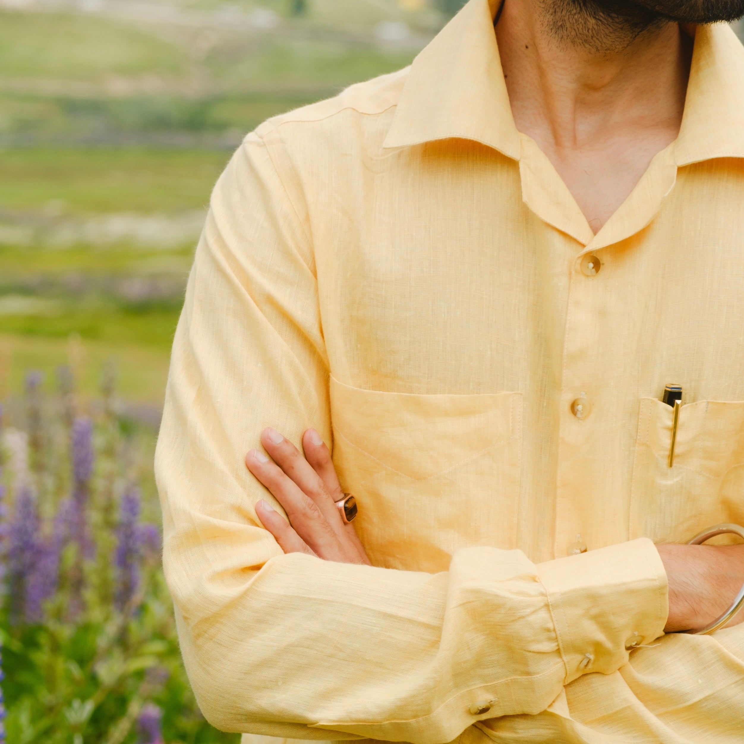 COSTIERA LIMONE SAFARI LINEN SHIRT