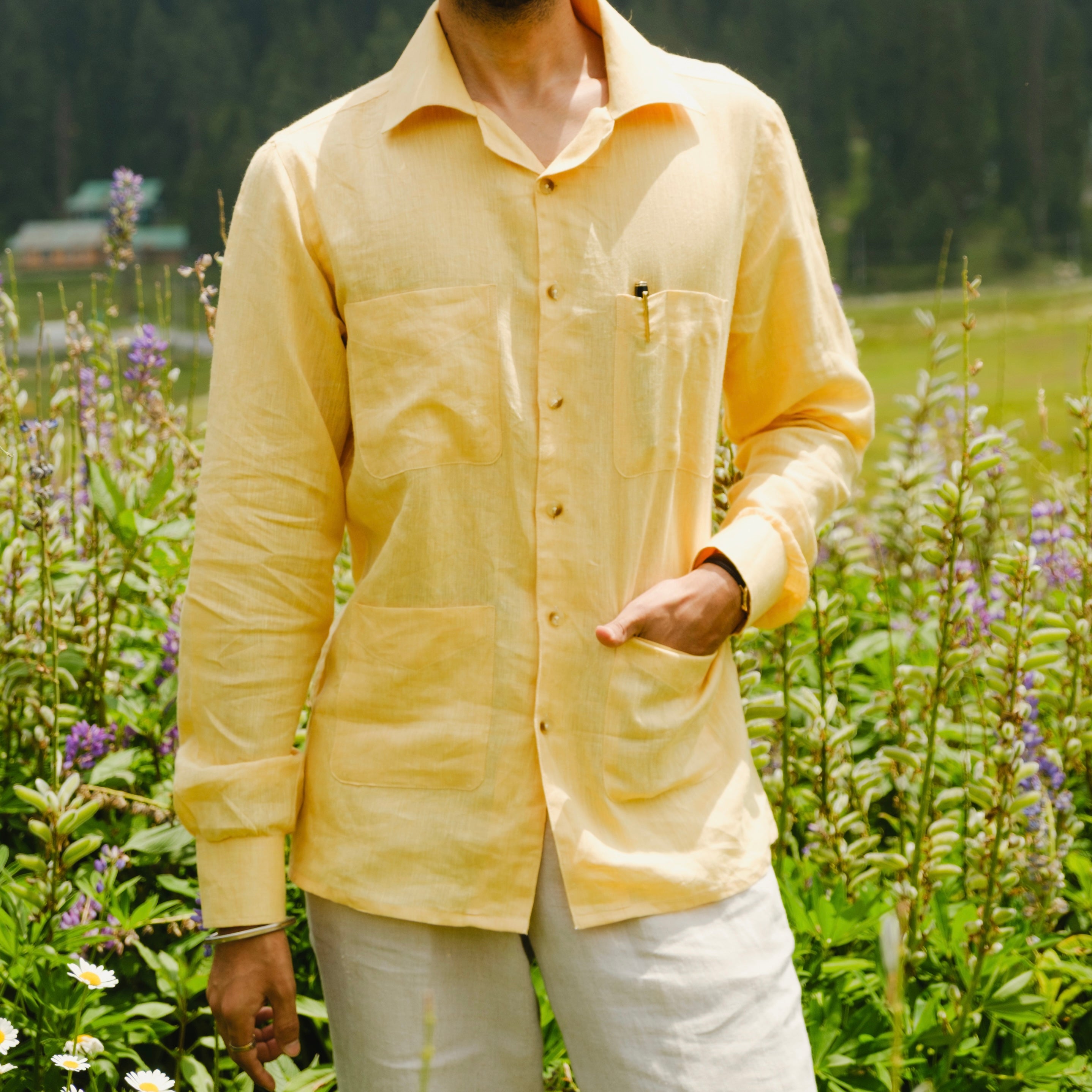 COSTIERA LIMONE SAFARI LINEN SHIRT