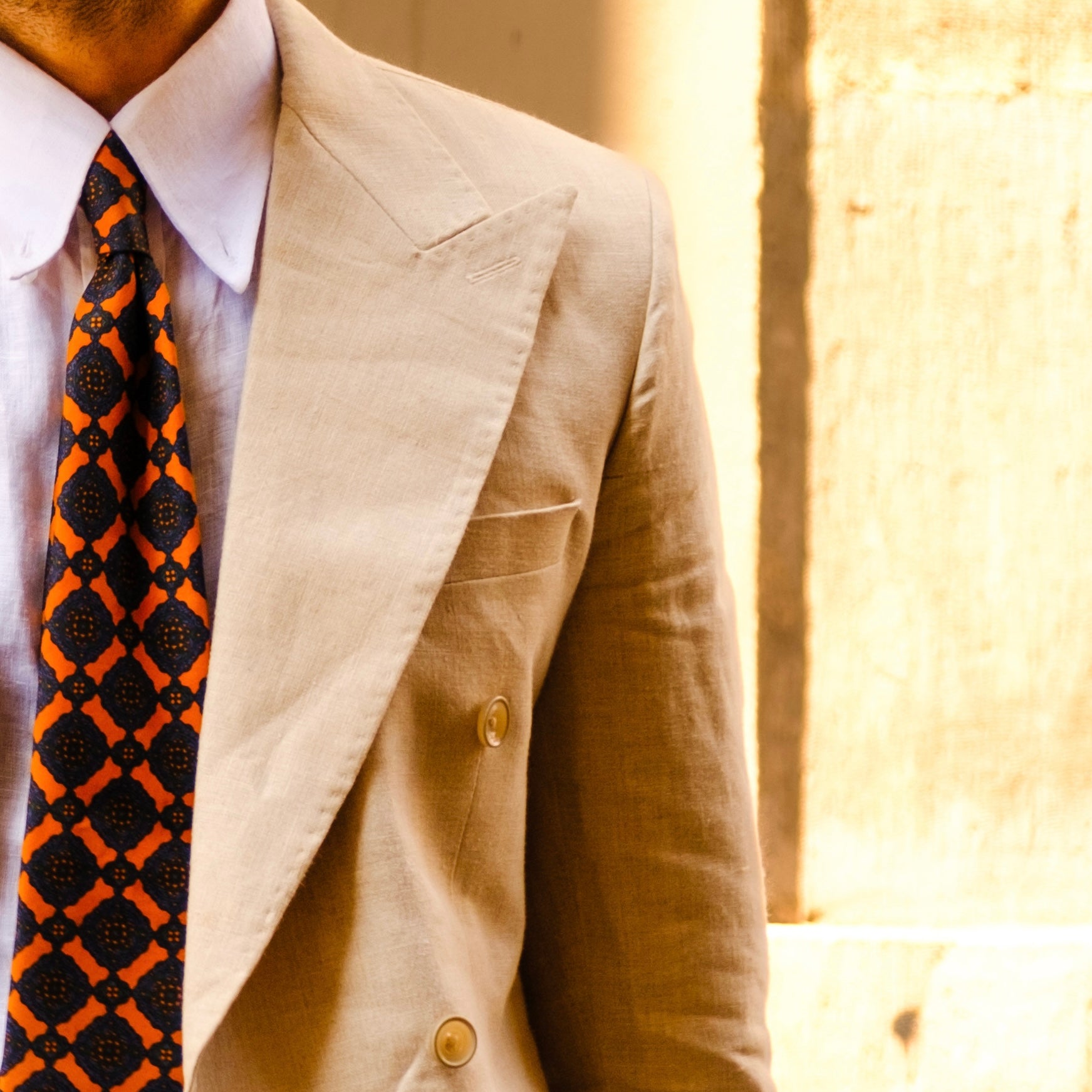 SAND LINEN DOUBLE BREASTED SUIT