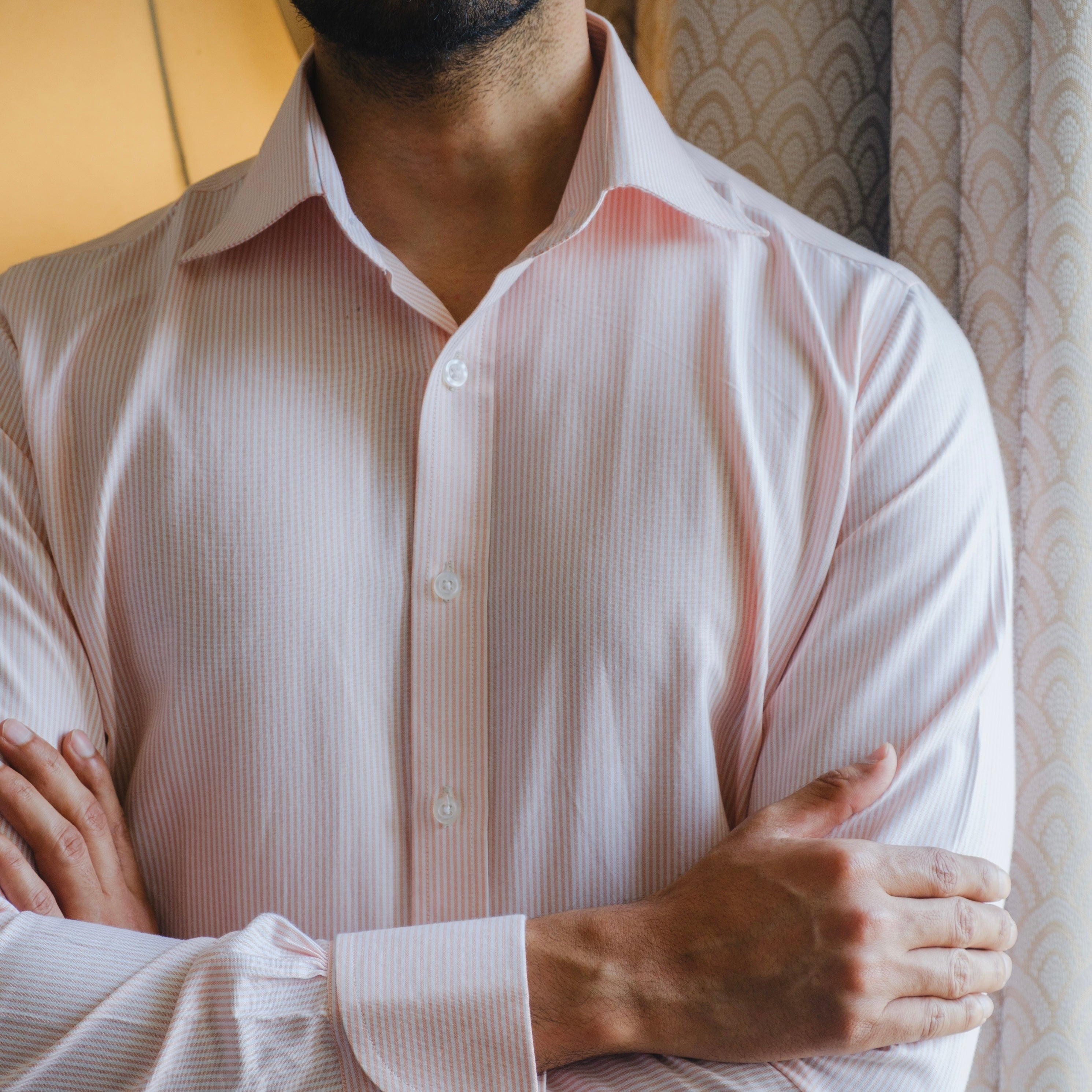 SANREMO PINSTRIPE NEAPOLITAN CUFF SHIRT