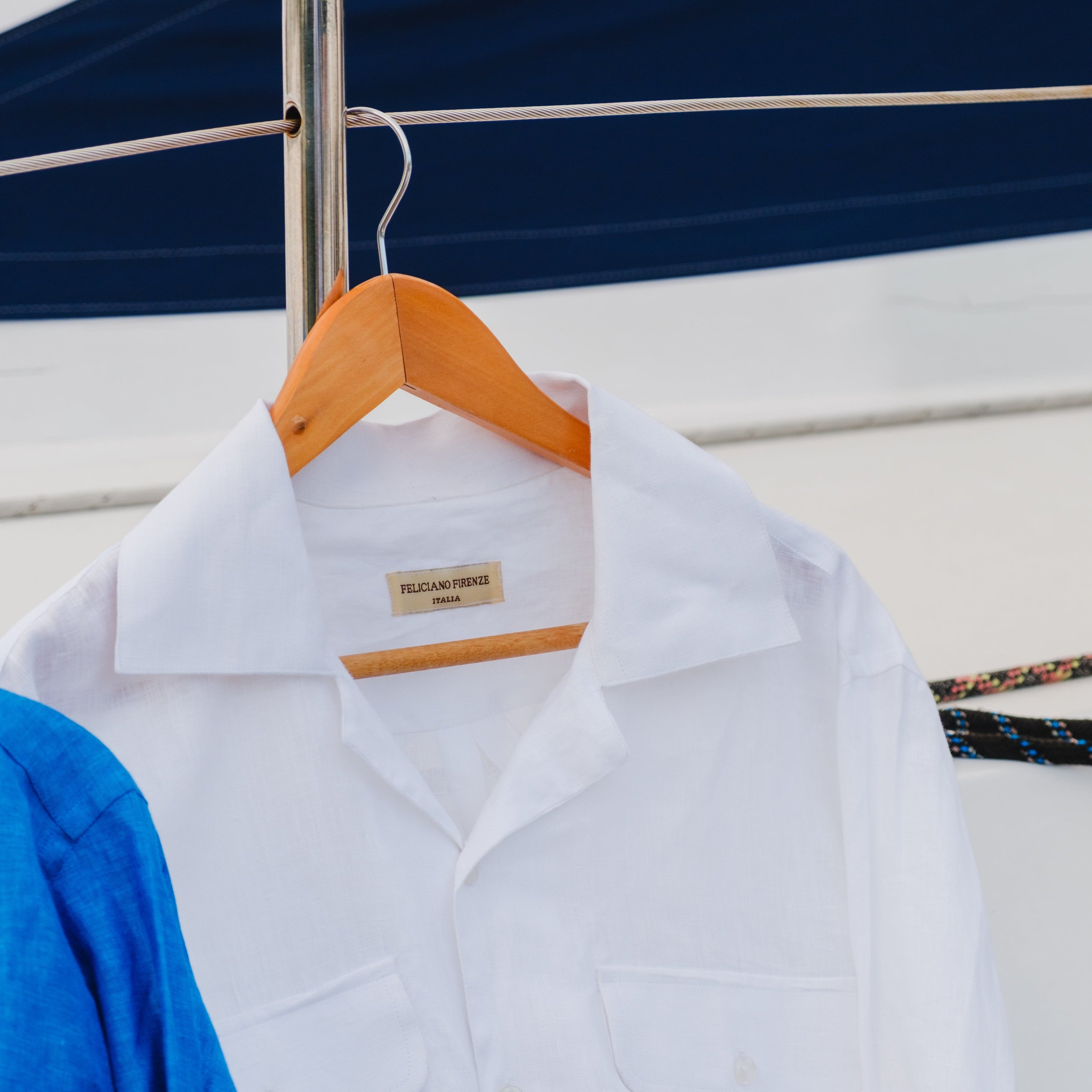 SORRENTO WHITE CUBAN COLLAR LINEN SHIRT