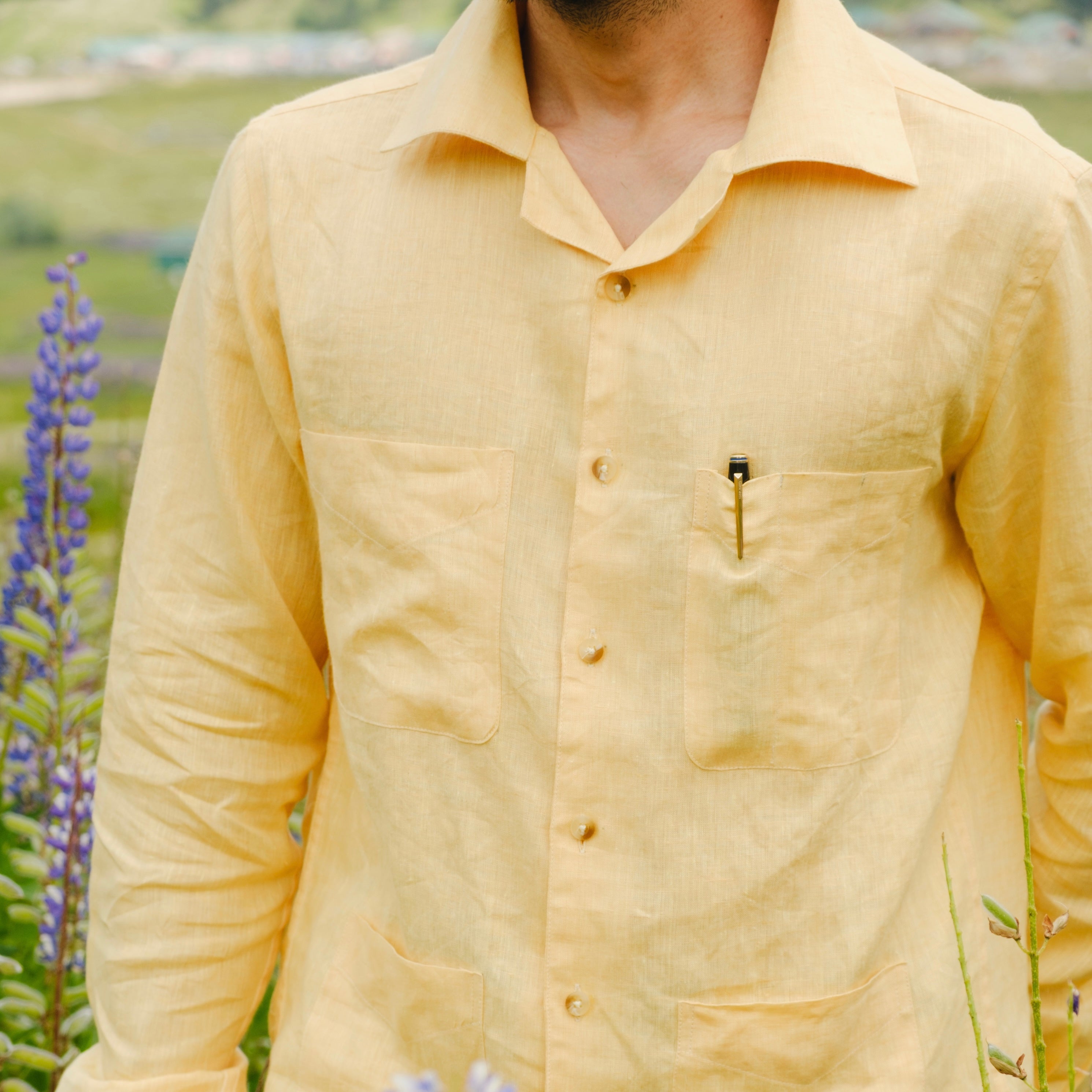 COSTIERA LIMONE SAFARI LINEN SHIRT