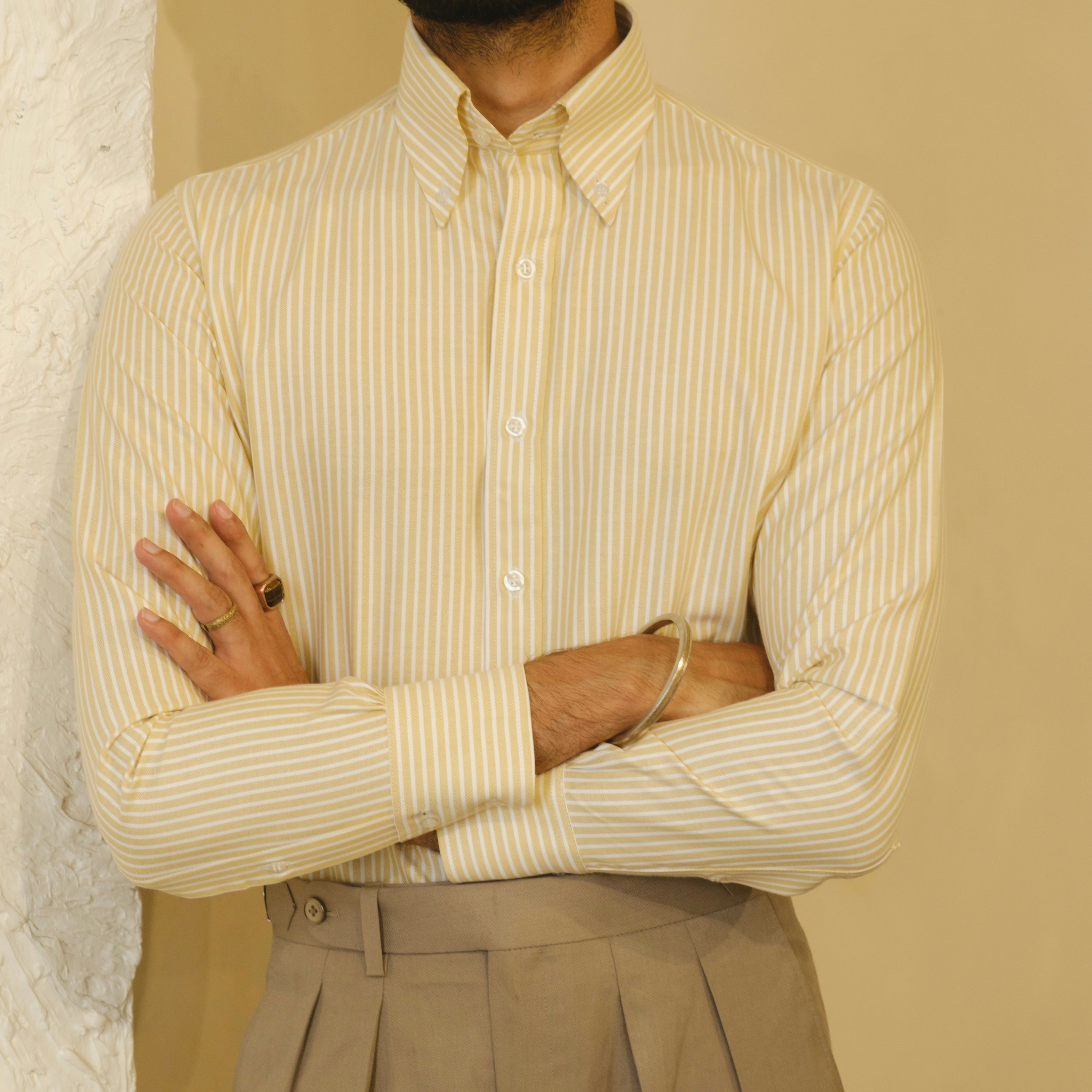 LERICI YELLOW OXFORD BUTTON-DOWN SHIRT