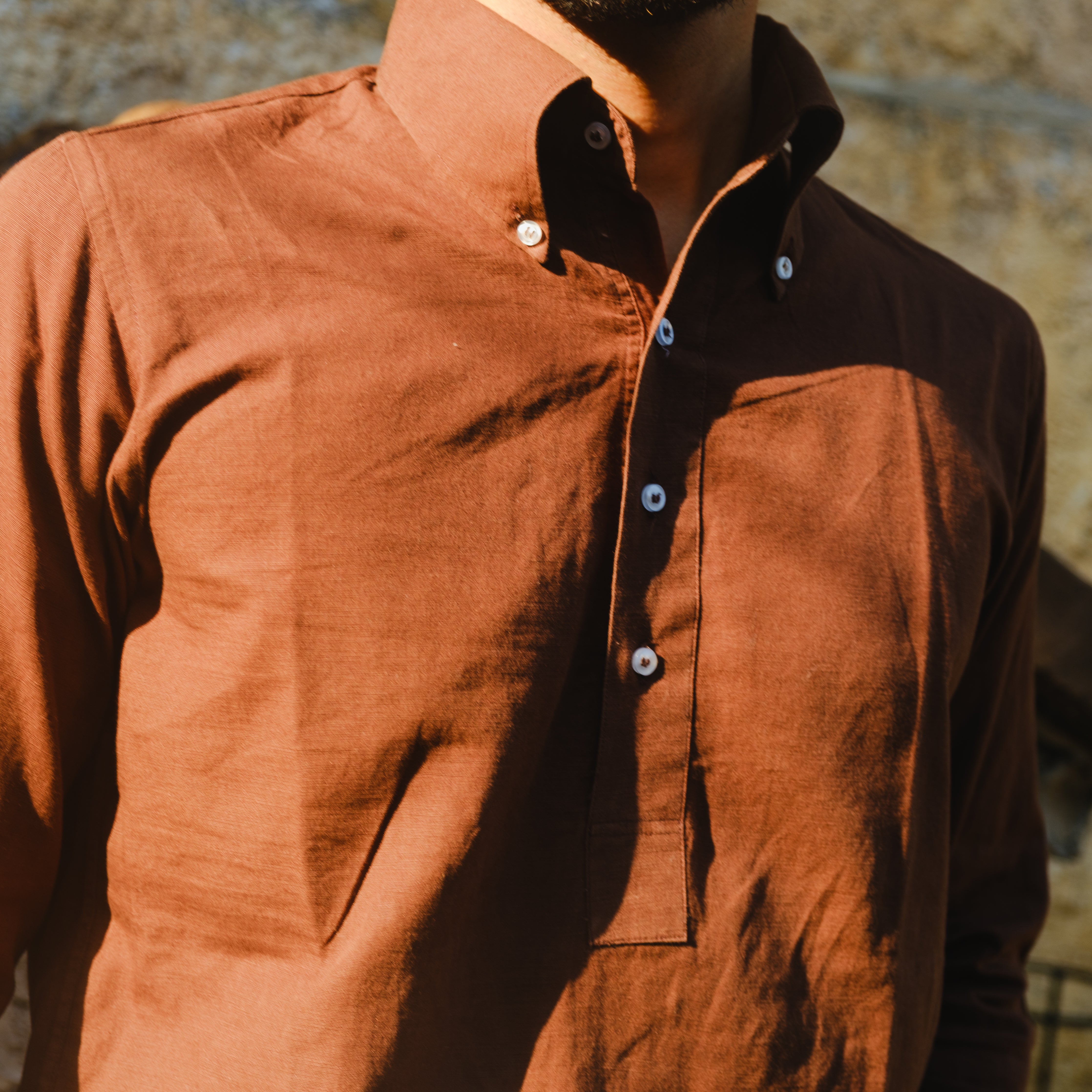 NAPOLI ESPRESSO LINEN POLO SHIRT