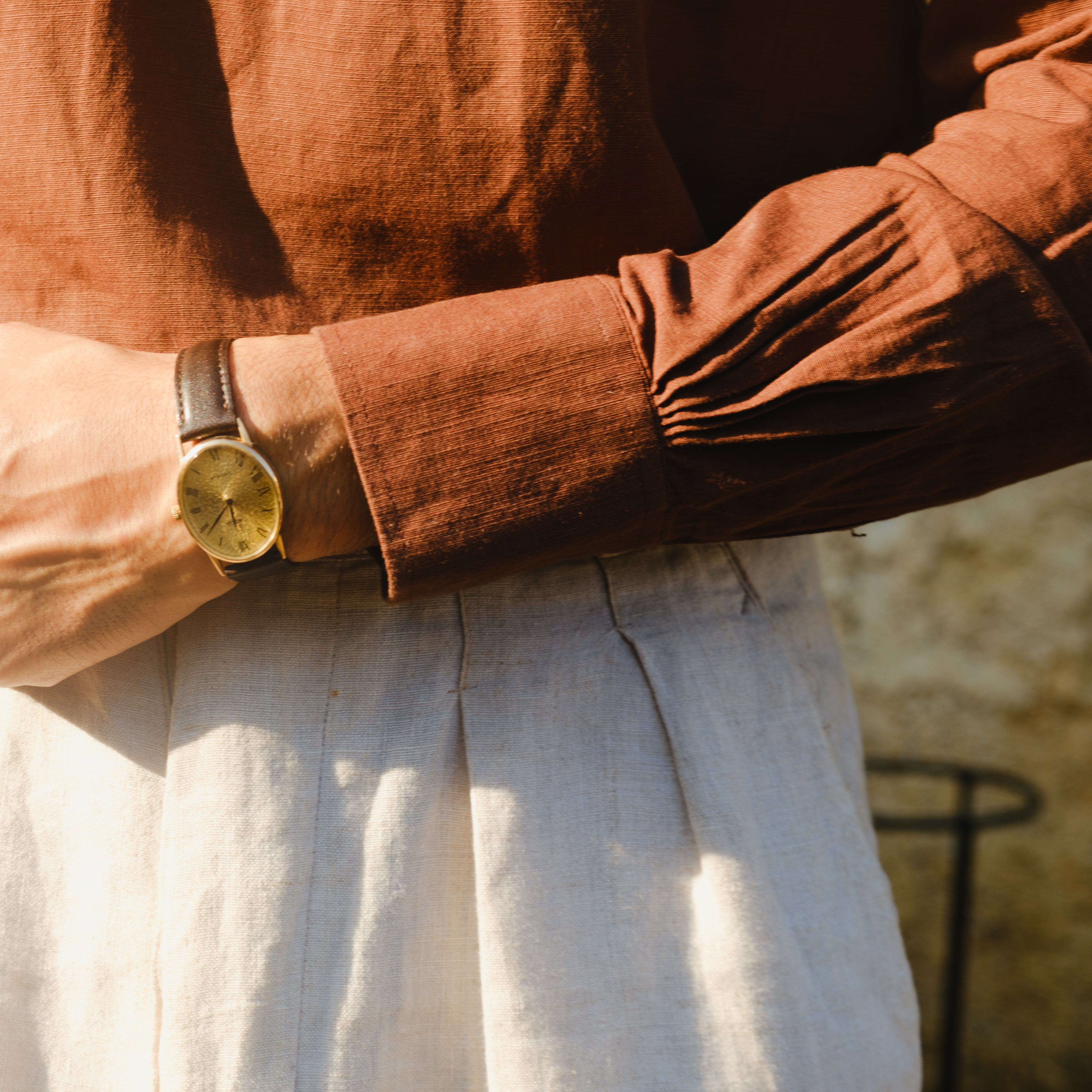 NAPOLI ESPRESSO LINEN POLO SHIRT
