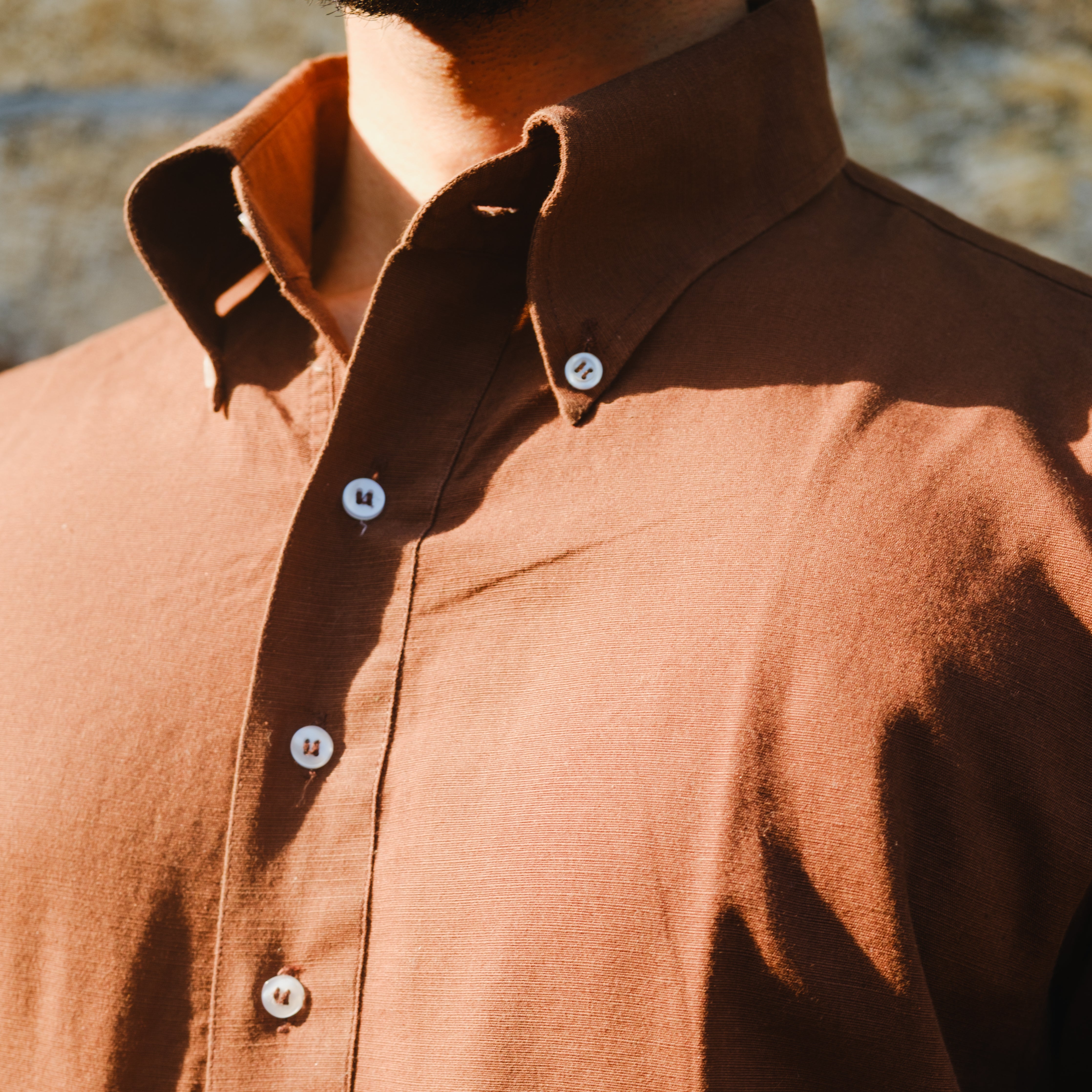 NAPOLI ESPRESSO LINEN POLO SHIRT